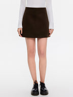 ikyou Wrinkle Free Retro A Line Lined Pocket Mid Waist Women Polyester Mini Skirts