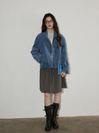 Lofi choose High Waist Ruffle A Line Pleated Cotton Commuter Skirt For Women Midi Skirts