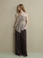 someonesometimes Lightweight Wool Blend Original Ruffle Loose Fit Women Striped Paisley Camisoles
