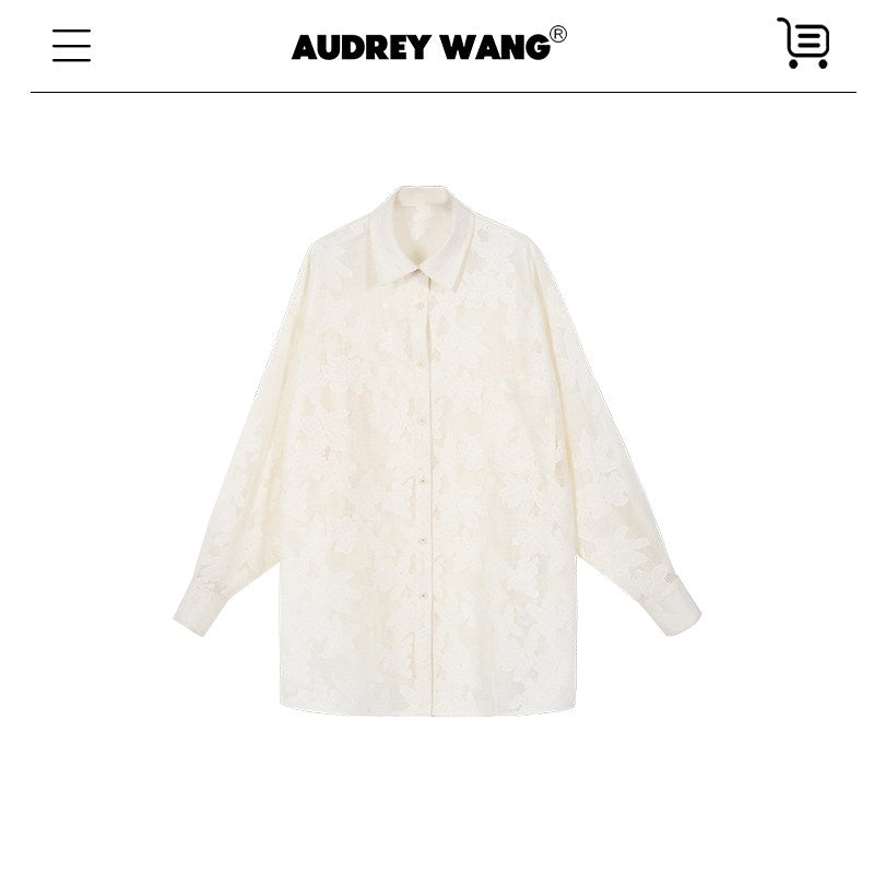 audreyyang_Lightweight_Shape_Retention_Lace_Polo_Loose_Fit_Women_Cotton_Top_&_Pants_Sets_MISSTT