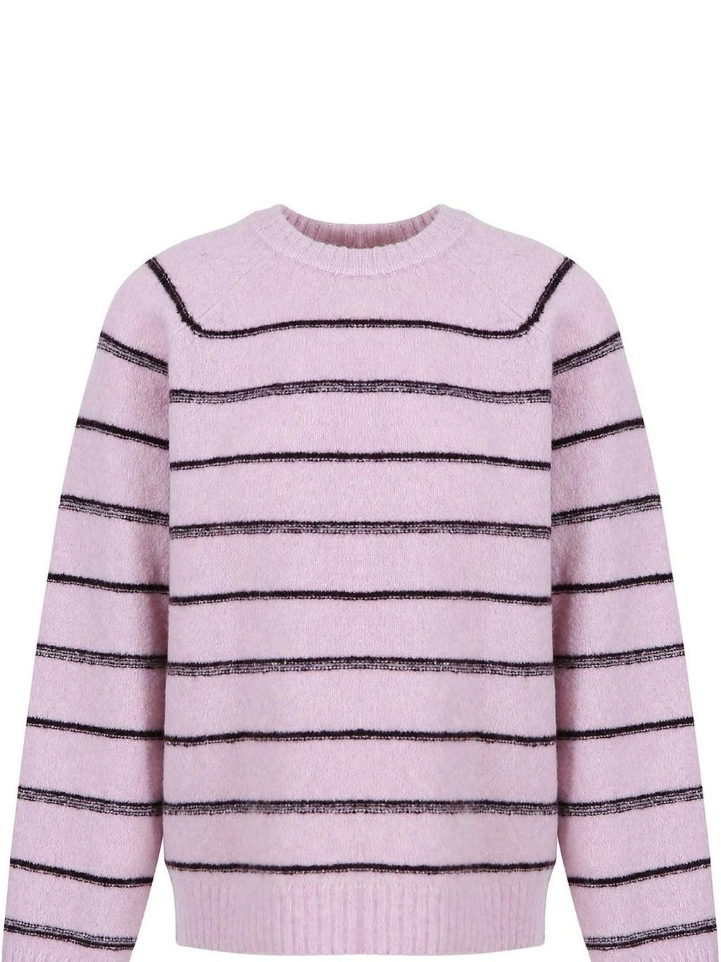 fano Soft Wool Blend Striped Cardigan Loose Fit Commuter Women Pink Knitted Sweaters