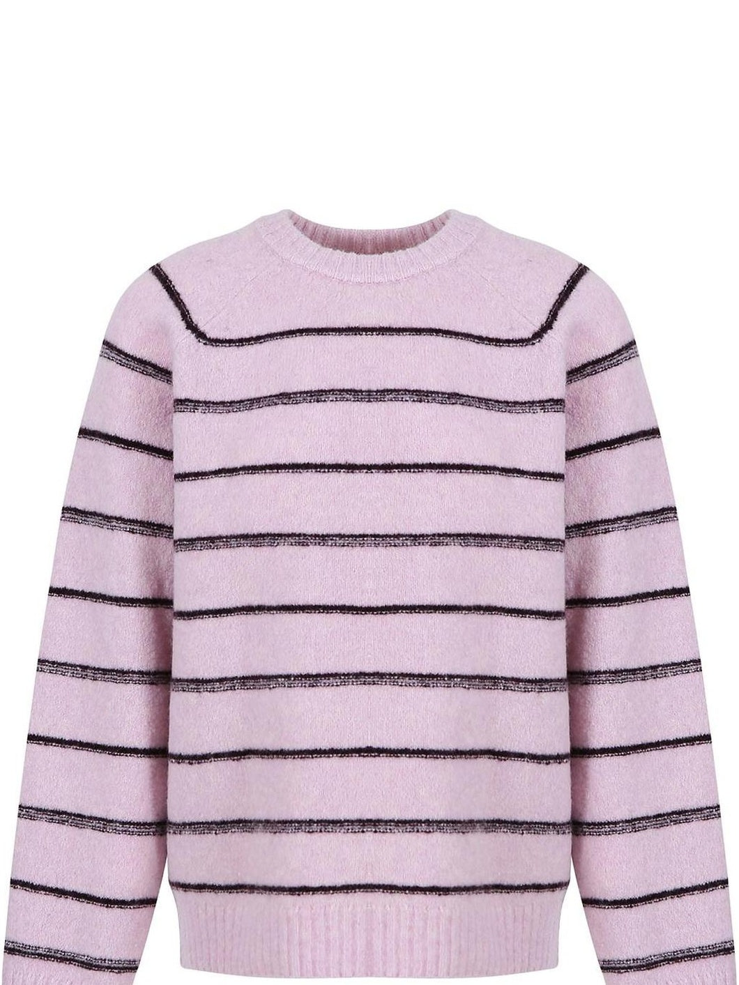 fano Soft Wool Blend Striped Cardigan Loose Fit Commuter Women Pink Knitted Sweaters