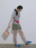 Lofi choose High Waist Floral A Line Relaxed Fit Workwear Women Coffee Green Mini Skirts
