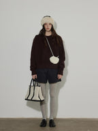 Lofi choose Cozy Thick Loose Fit Commuter Crewneck Knit Pullover Office Sweaters