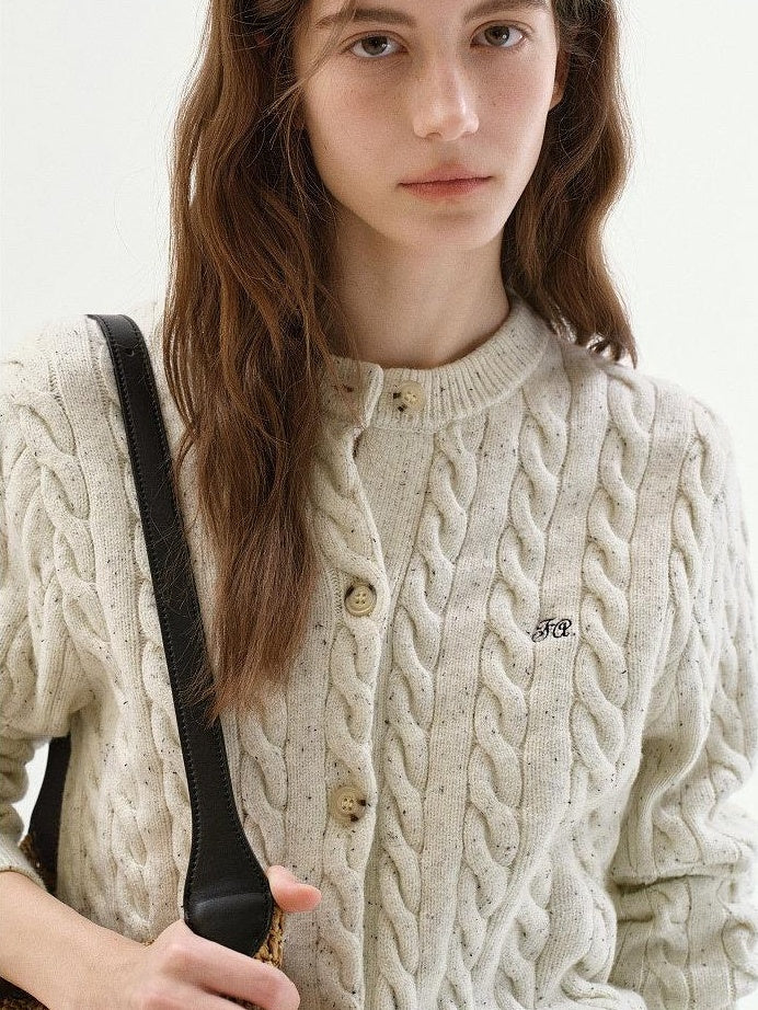 fano Thermal Embroidered Loose Fit Casual Women Long Sleeve Knit Cardigans