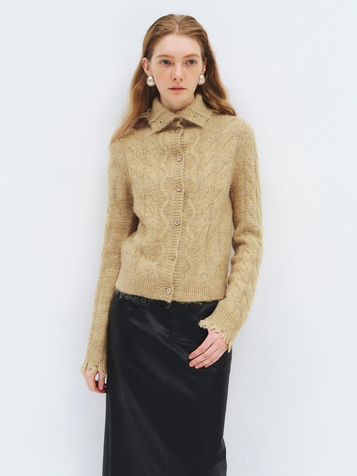 someonesometimes Soft Acrylic Long Sleeve Button Front Slim Fit Womens Mustard Yellow Cardigans
