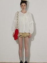 Lofi choose High Waist Lined A Line Puff Office Chic Beige Aubergine Mini Skirts