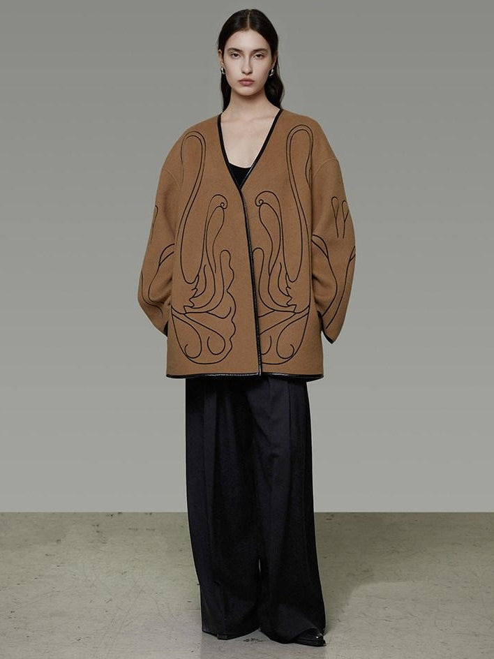 unspoken 100 Percent Lambswool Relaxed Fit Minimalist Commuter Women Camel Wool Coats