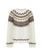 unspoken Warm Colorblock Commuter Loose Fit Crew Neck Pullover Knitwear Beige Sweaters