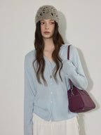 Lofi choose Soft Acrylic Blend Hooded Button Loose Fit Commuter Women Knit Cardigans