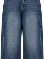 fano Cotton Commuter Natural Waist Loose Fit Women Denim No Stretch Wide Leg Jeans