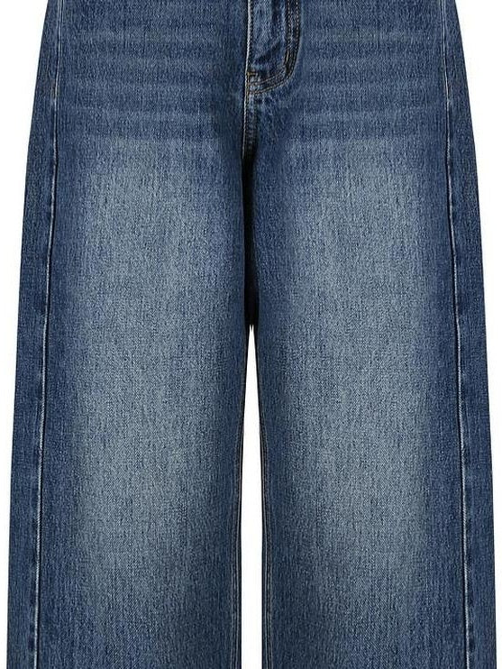 fano Cotton Commuter Natural Waist Loose Fit Women Denim No Stretch Wide Leg Jeans