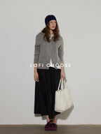 Lofi choose Soft Acrylic Wool Blend Oversized Zip Hooded Women Heather Gray Hoodie