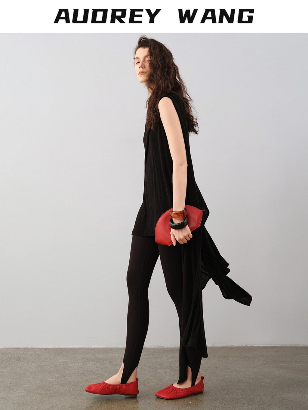 audreyyang Lyocell Wool Blend Loose Sleeveless Pullover Stirrup Leggings Top & Pants Sets