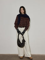 Lofi choose High Waist Casual Zipper Fly Cotton Blend Women Beige Brown Wide Leg Pants