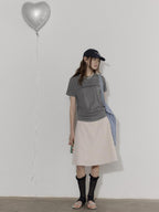 Lofi choose High Waist Flattering Wide A Line Loose Workwear Pink Full Circle Midi Skirts