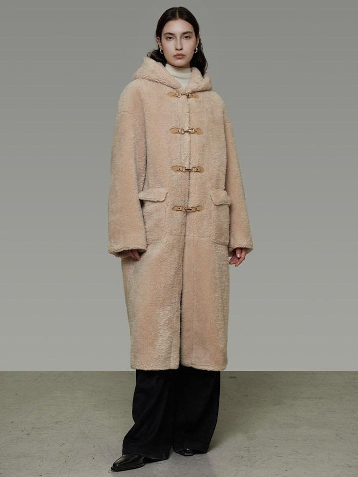 unspoken Warm Hooded Loose Mid Length Pocketed Commuter Women Light Camel Long Coats