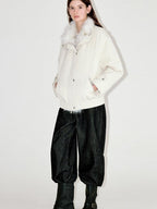 fano Warm 90% White Duck Down Straight Fit Korean Turn Collar Women Down Jackets