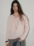 Lofi choose Cotton Blend Relaxed Raglan Commuter Women Pink Moss Gray Long Sleeve T-Shirts
