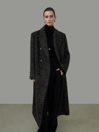 unspoken Warm Thick Double Breasted Long Loose Fit Minimalist Office Charcoal Wool Coats