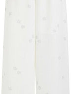 fano Elastic Waist Pocketed Wide Leg Korean Commuter Loose Stretch White Sweatpants