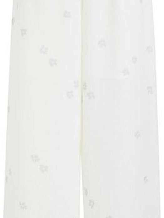 fano Elastic Waist Pocketed Wide Leg Korean Commuter Loose Stretch White Sweatpants