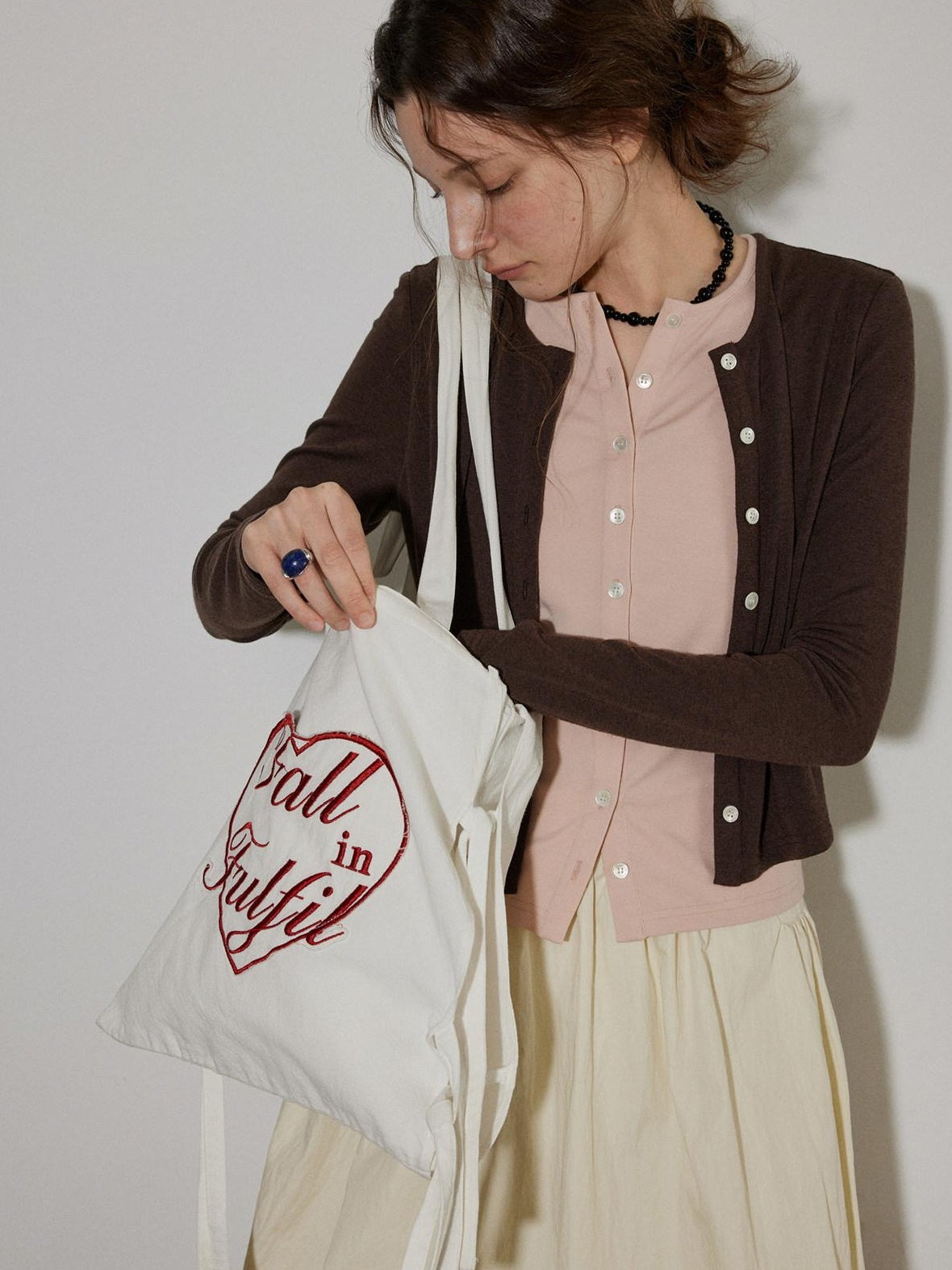 Lofi choose Two Tone Button Front Loose Fit Commuter Round Neck Women Knitwear Cardigans