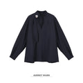 audreyyang_Shape_Retaining_Loose_Long_Lantern_Sleeve_Pullover_Navy_Polyester_Women_Blouses_MISSTT