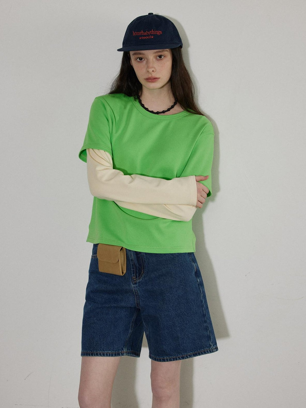 Lofi choose Washed High Waist Loose Fit Micro Stretch Women Casual Blue White Denim Shorts