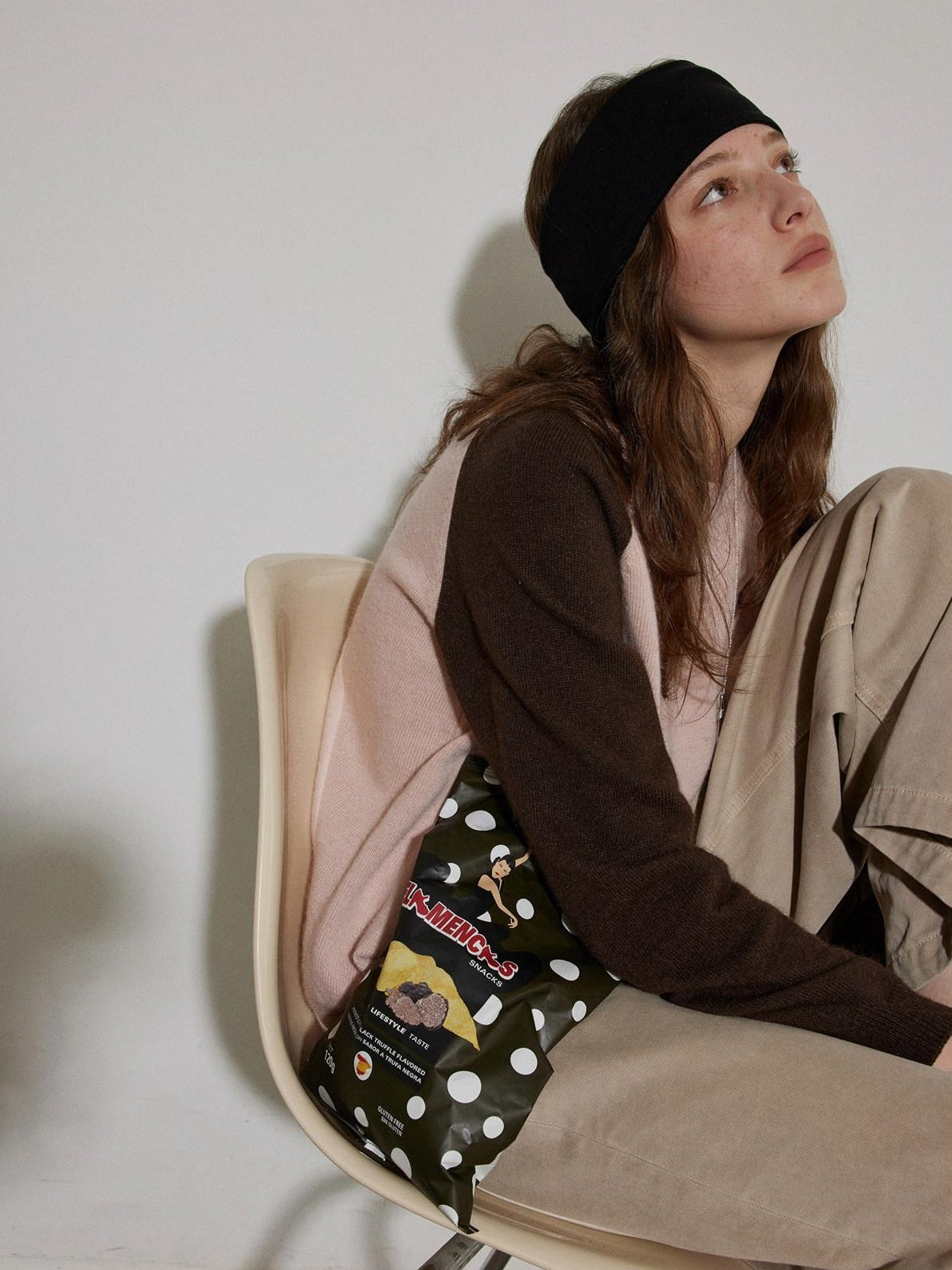 Lofi choose Colorblock Loose Fit Crewneck Pullover Smart Commuter Office Women Knit Sweaters