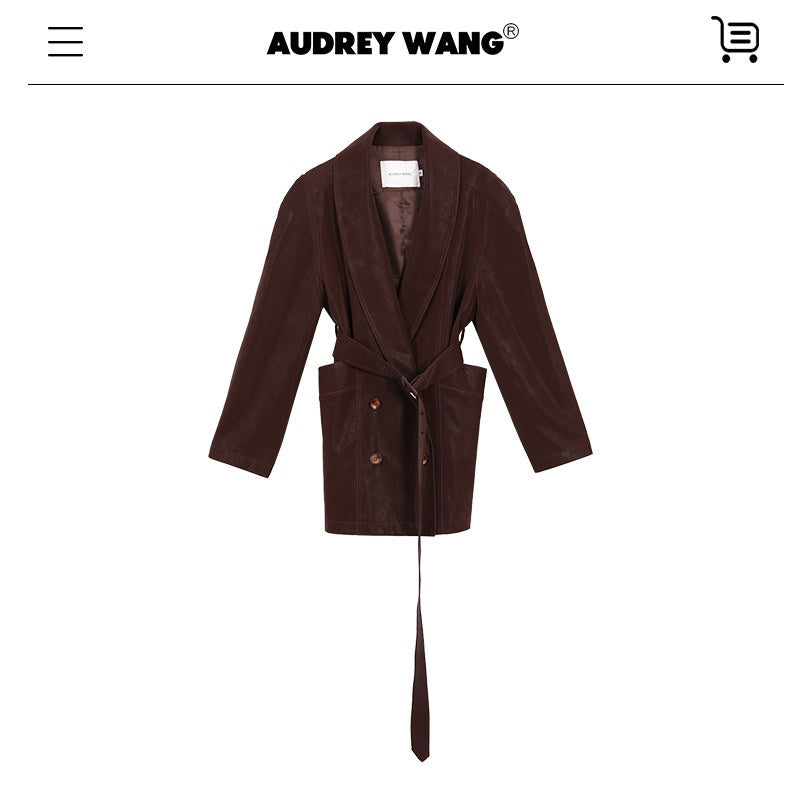 audreyyang_Distressed_Washed_Pu_Relaxed_Midlength_Blazer_Collar_Vintage_Red_Leather_Jackets_MISSTT