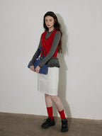 Lofi choose High Waist Loose Fit Office Ready Young Women Purple Blue White Midi Skirts