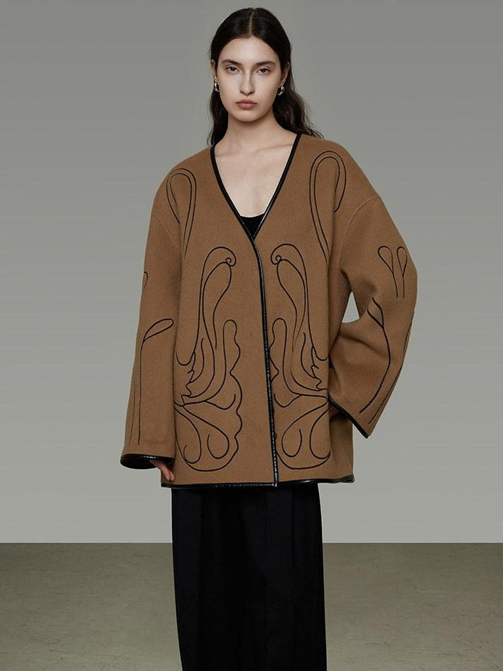 unspoken 100 Percent Lambswool Relaxed Fit Minimalist Commuter Women Camel Wool Coats