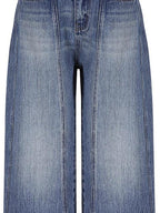 fano Breathable Cotton Natural Waist Relaxed Pocketed Casual Blue Straight Leg Jeans