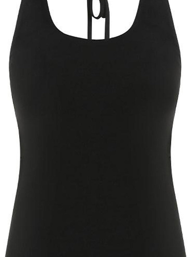 fano Soft Stretch Viscose Halter Slim Fit Office Layering Black Camisoles
