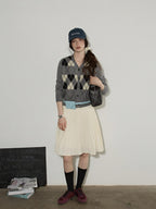 Lofi choose Acrylic Blend Colorblock Relaxed Fit Office Women Heart Buttoned Gray Cardigans
