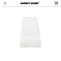 audreyyang Smart Office A Line Mid Waist Spliced Solid Polyester Loose Women Midi Skirts
