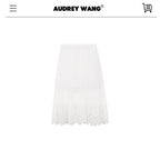 audreyyang Smart Office A Line Mid Waist Spliced Solid Polyester Loose Women Midi Skirts