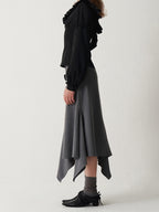 someone sometimes Sleek V-neck Slim Fit Commuter Long Sleeve Black Poly Viscose Women Work Blouses