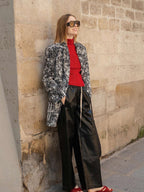 audreyyang Paris Red Slim 100 Percent Sheep Wool High Neck Sleeveless Off Shoulder Crop Tops