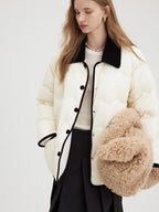 fano 90 Percent White Duck Down Minimal Commuter Straight Colorblock Down Jackets