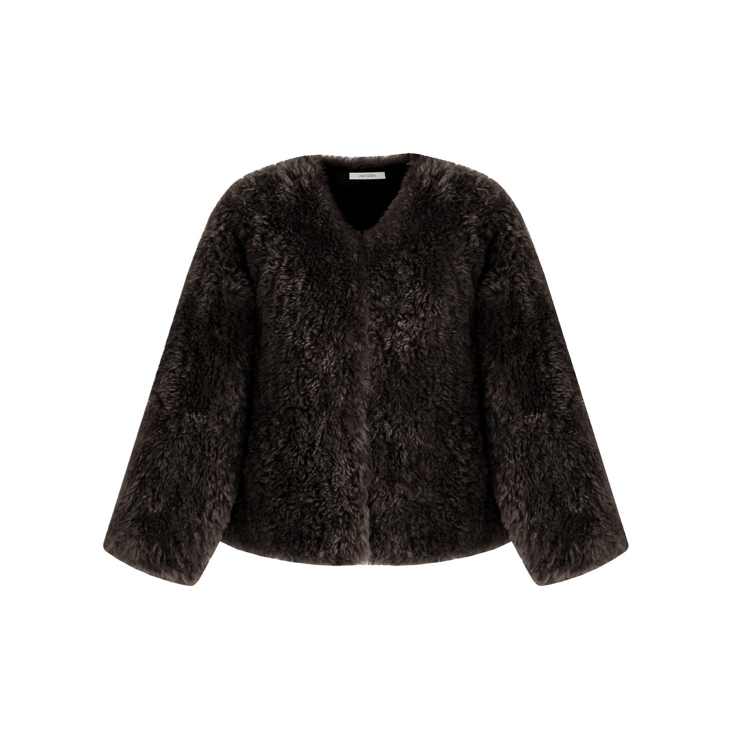 unspoken_Warm_Thick_Brown_Relaxed_No_Collar_Commuter_Womens_Polyester_Short_Coat_MISSTT