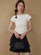 fano Stretch Cotton Commuter Straight Fit Women Crewneck Short Sleeve T-Shirts