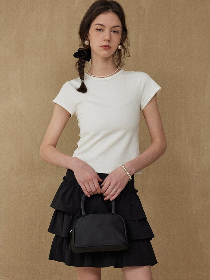 fano Stretch Cotton Commuter Straight Fit Women Crewneck Short Sleeve T-Shirts