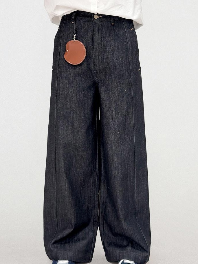 fano High Rise Cotton Rigid Casual Straight Youth Raw Denim Straight Leg Jeans