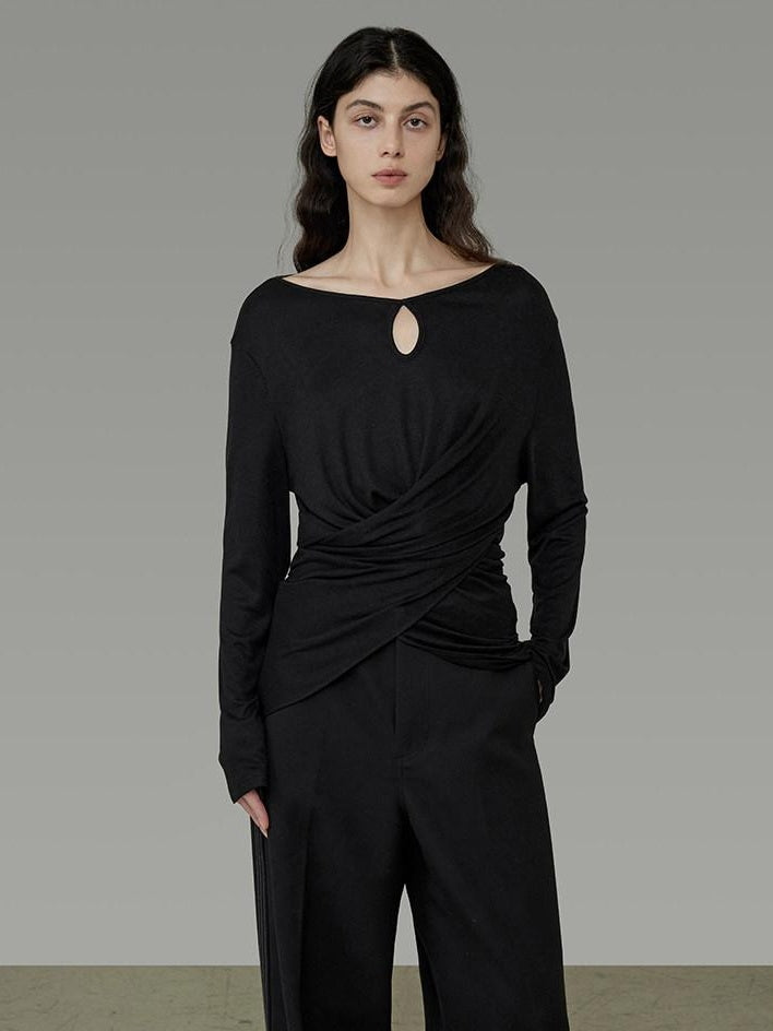 unspoken Soft Stretch Slim Fit Minimal Commuter Knit Pullover For Women Black Sweaters
