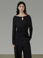 unspoken Soft Stretch Slim Fit Minimal Commuter Knit Pullover For Women Black Sweaters