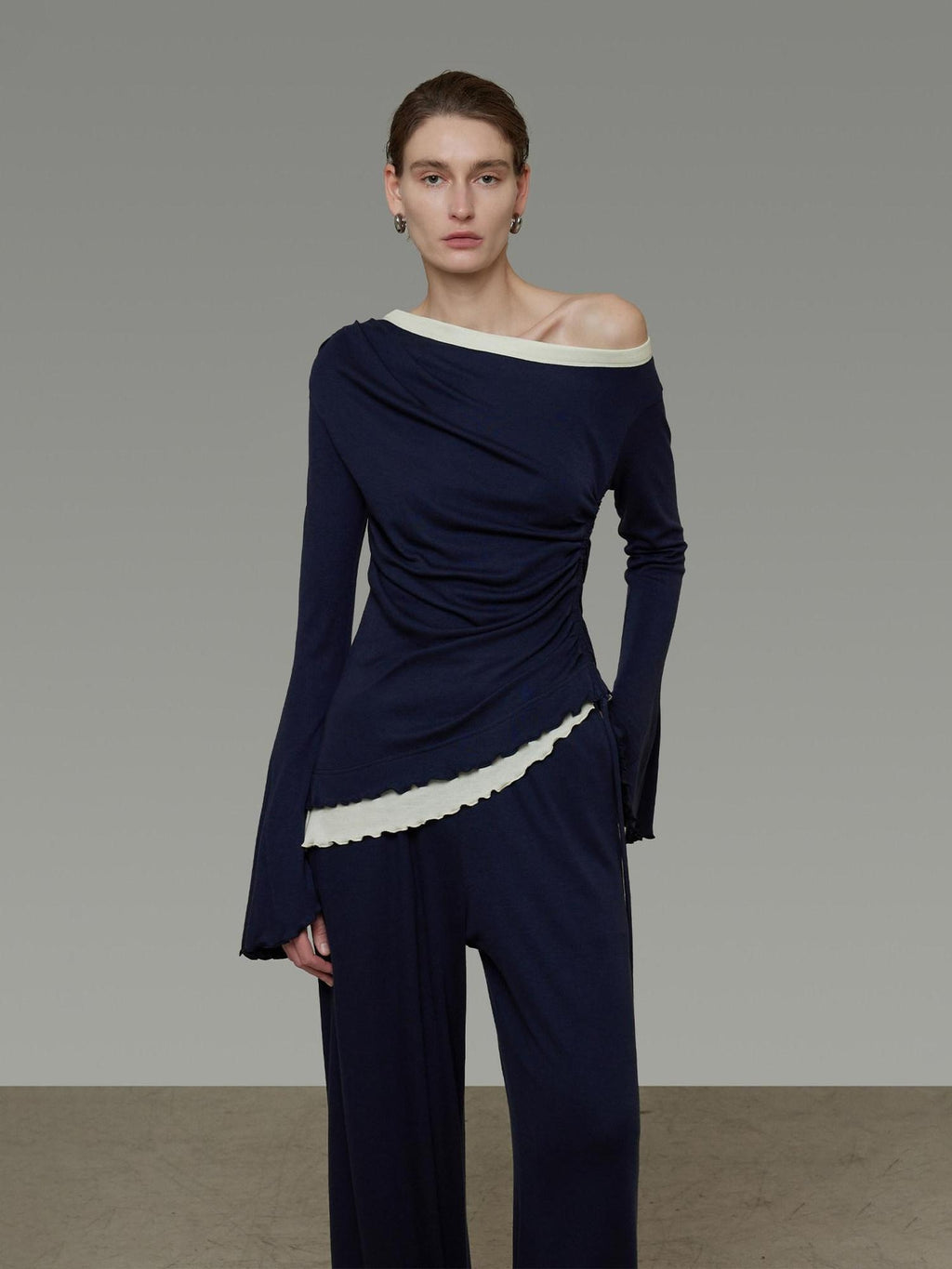 unspoken Soft Tencel Stretch 3 Piece Casual Hem Detail Women Comfort Fit Top & Skirt Sets