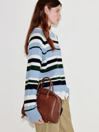 fano Thermal Warm Loose Fit Striped Crewneck Long Sleeve Women Commuter Sweaters
