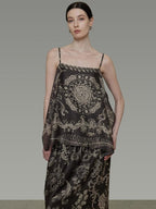 unspoken Resort Print Loose Fit Polyester Tank Women Lightweight Breathable Camisoles